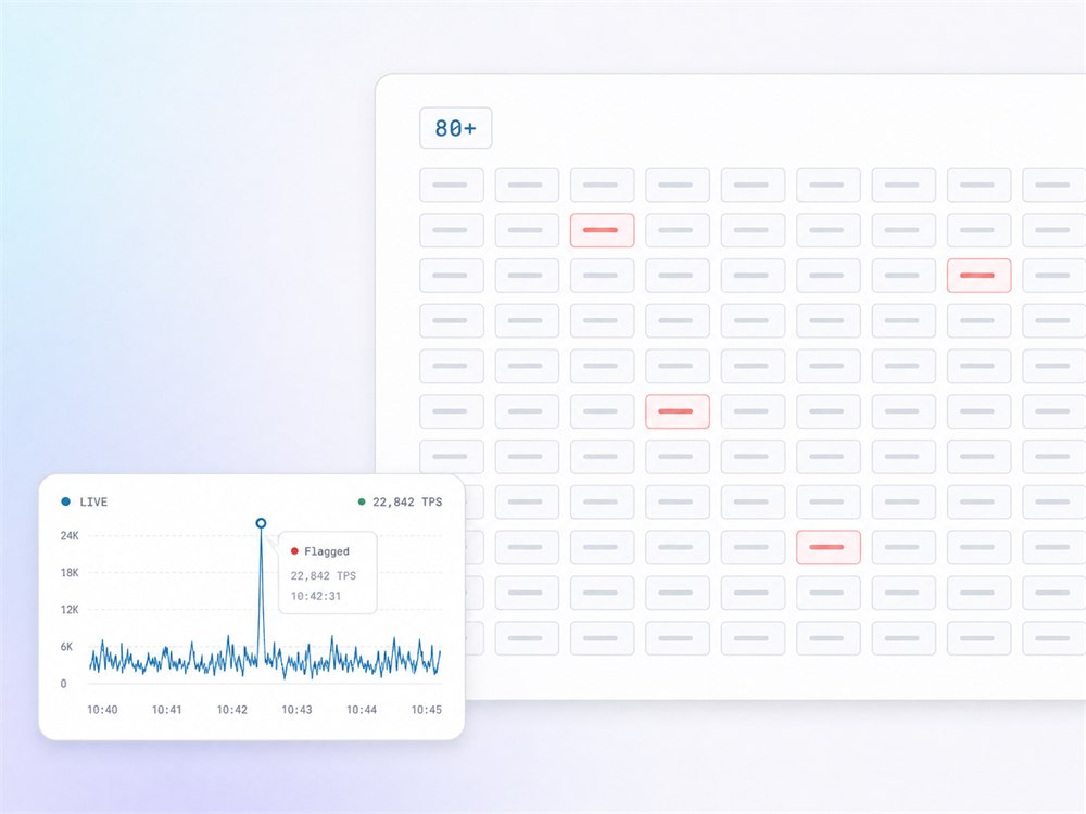 Live transactions scored against the platform red-flag scenarios