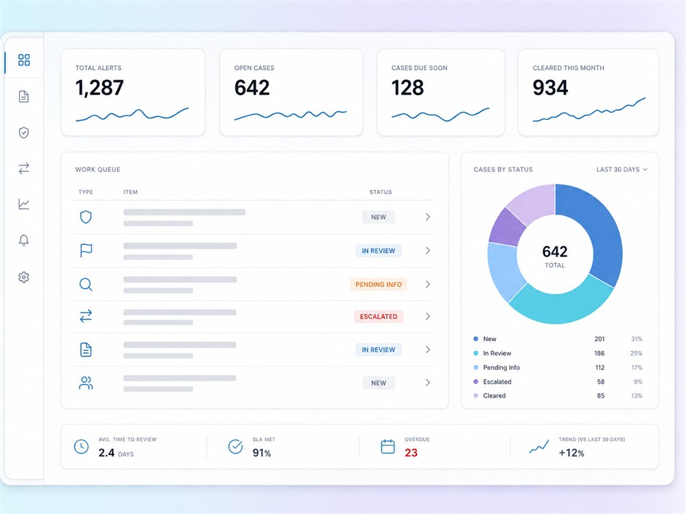 A single trade compliance workspace with dashboards, MIS and audit trail