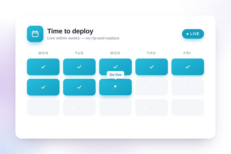 API-first deployment alongside existing core banking