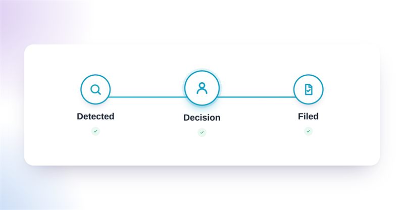 Detection to decision to filed STR, each step logged